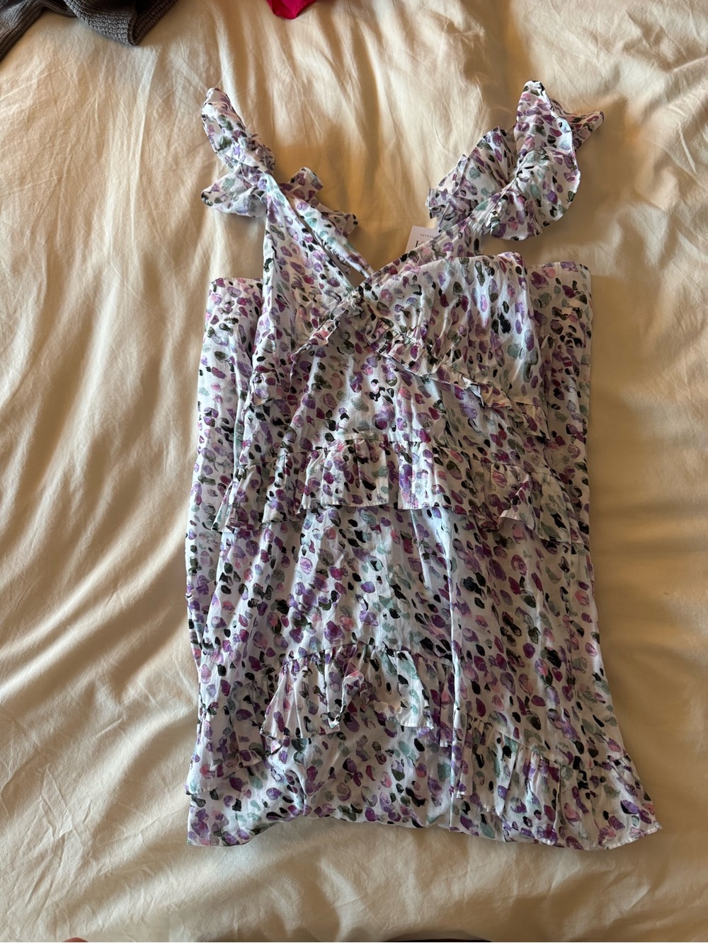 Misa Los Angeles Lavender Floral Ruffle Camisole